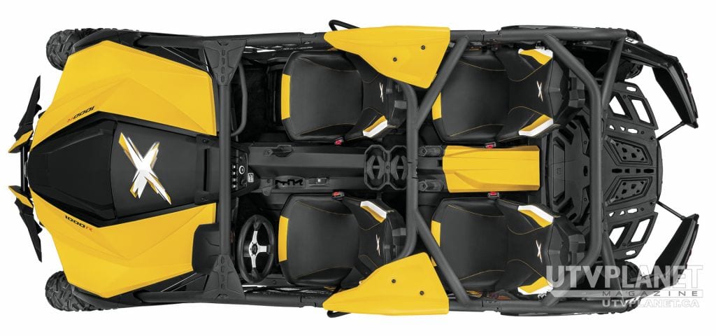 The 2015 Can-Am Maverick MAX 1000R four-seat side-by-side is purpose built to offer the same exceptional performance as the the two-seat Maverick 1000R