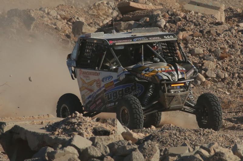 Logan Gastel, shown here running through one of the super rocky sections of the course, took fifth place in the UTV Turbo class using ITP UltraCross tires.