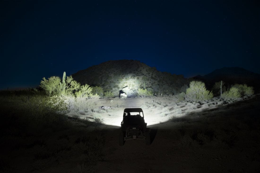 The Broad Spot Optic utilized in the Radiance falls in between a spot and a flood pattern, making it a good choice for general, all-around off-road lighting solutions.