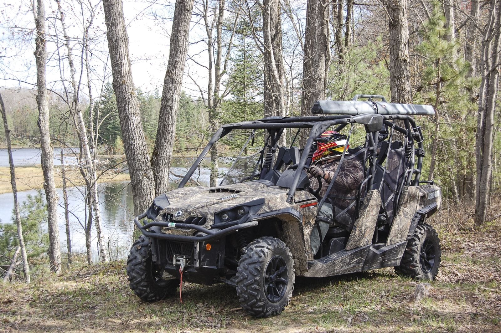 The 2016 Can Am Commander Max XT is a perfect platform for adventure fishing. 